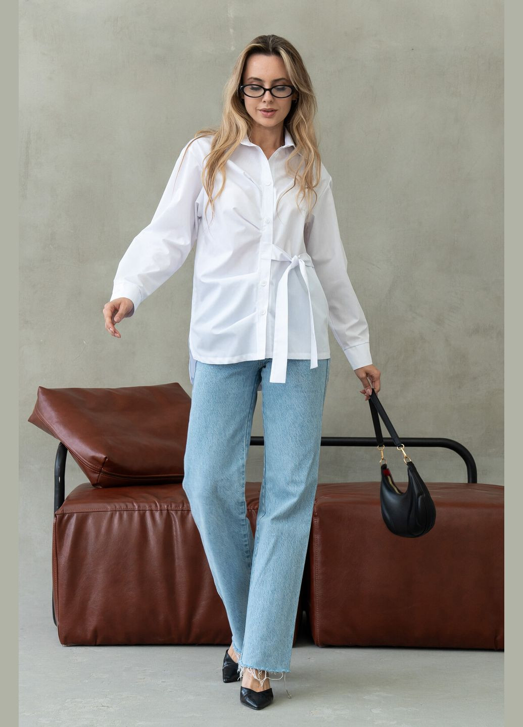 Белая классическая, кэжуал, праздничный рубашка RiMari