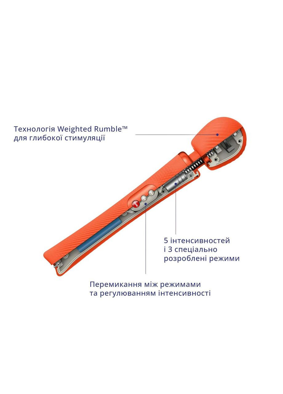 Вибромассажер Fun Factory VIM Vibrating Wand sunrise orange, супермощный и легкий, до 6 часов работы No Brand (366877810)