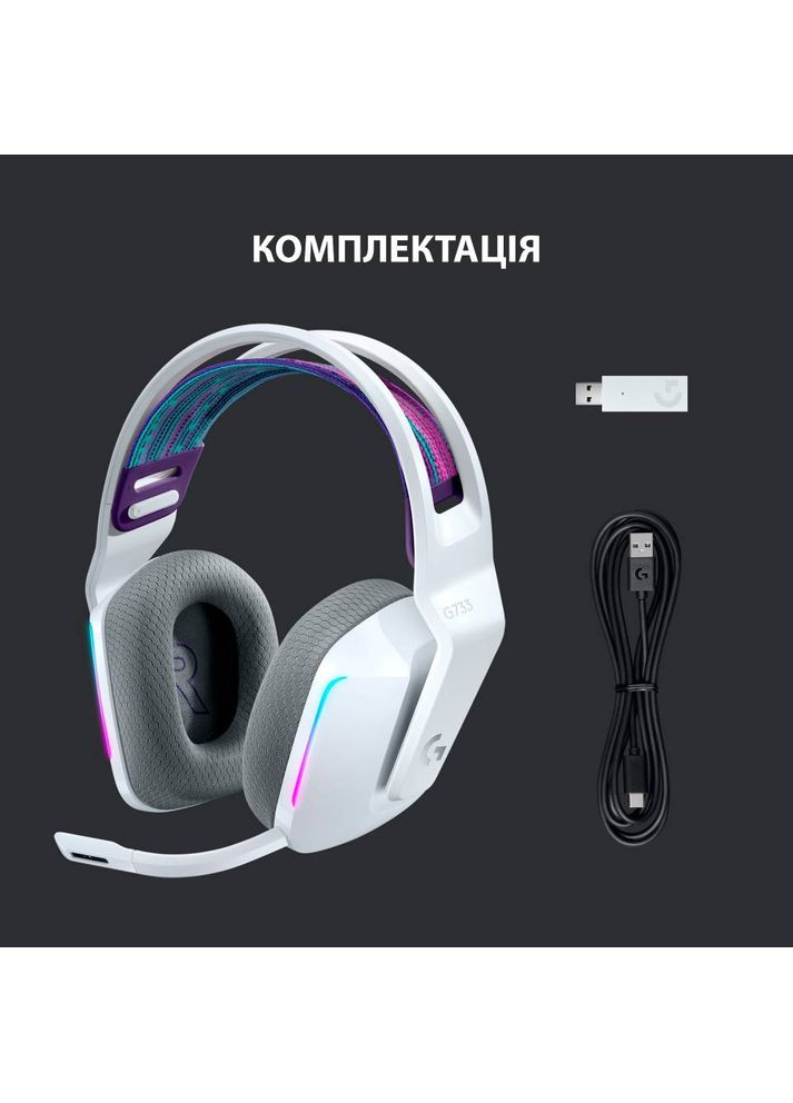 Гарнитура G733 LIGHTSPEED Wireless RGB WHITE (981000883) Logitech (306553717)
