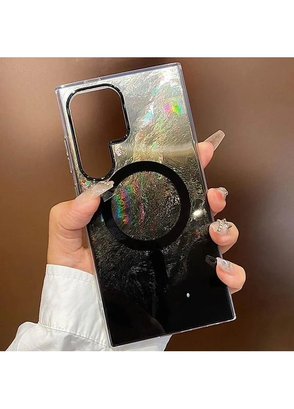 Чехол TPU Shiny Mountain Magnetic Fit для Samsung Galaxy S24 Ultra черный MagSafe No Brand (402056589)