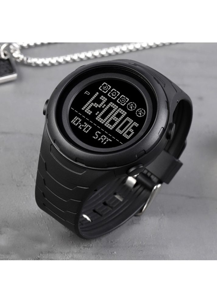 Часы 1674 All Black электронные мужские водонепроницаемые спортивные с будильником и календарем ProDobro (367266405)