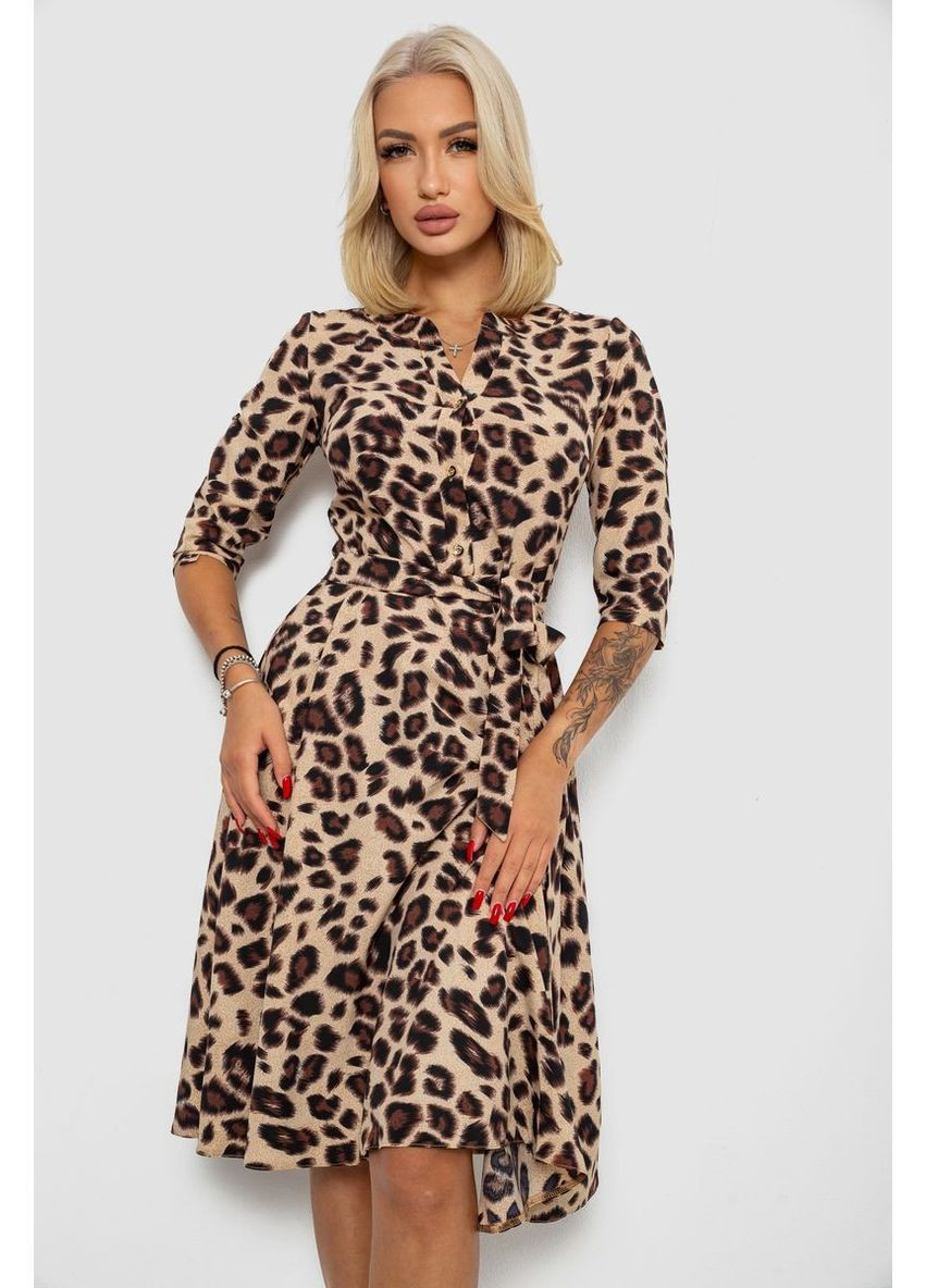 Бежевое платье софт с принтом Ager