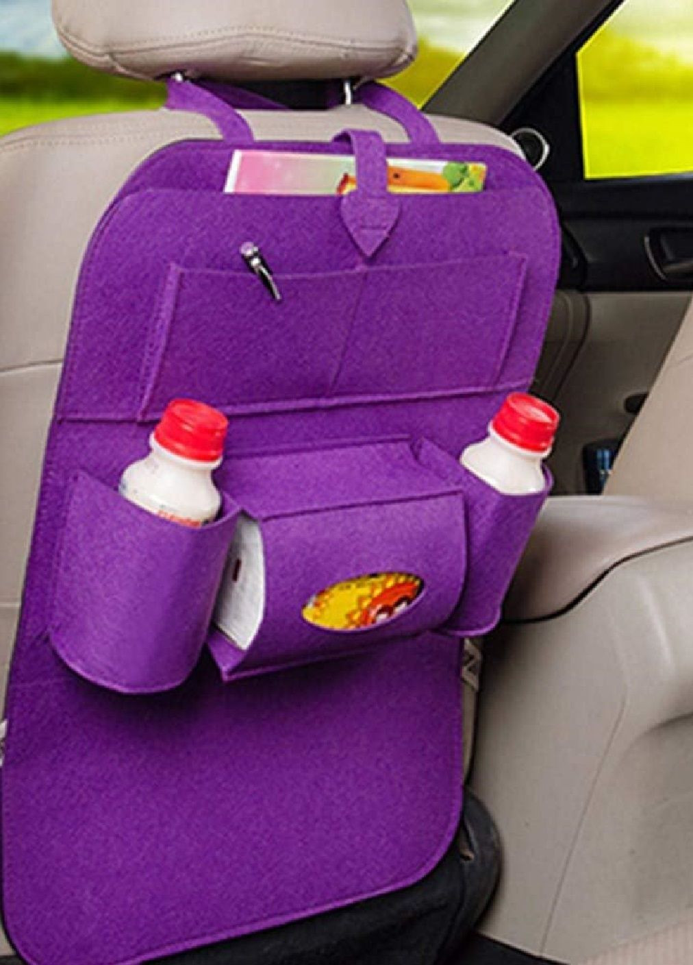 Органайзер накидка с карманами в салон машины автомобиля на спинку сидения 54х38 см (476917-Prob) Фиолетовый Unbranded (292630658)