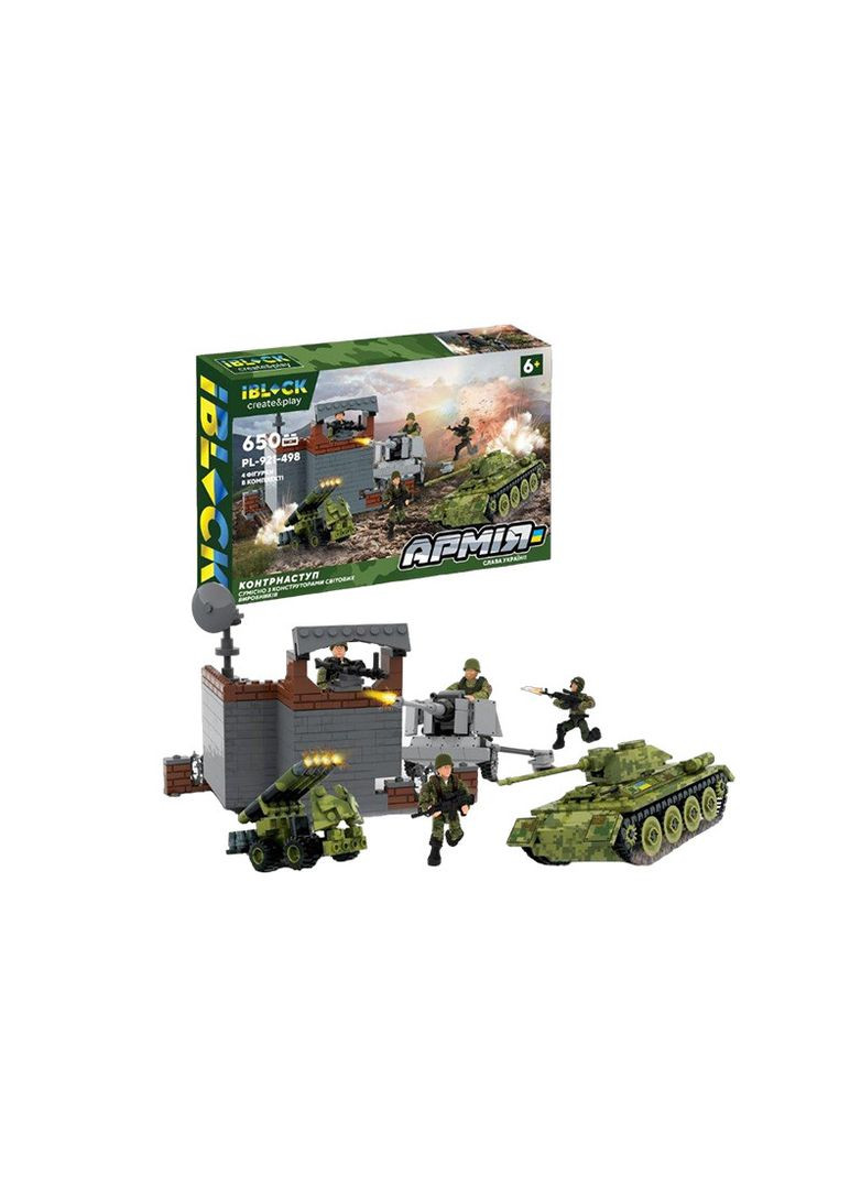 Конструктор PL-921-498 Армія КОНТРНАСТУП, 650 подітий, 4 фігурки, короб. 46*28.5*6.4 см Iblock (362438622)