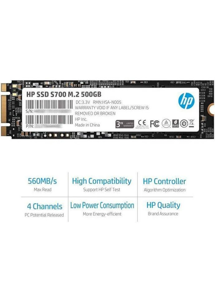 SSD 500Gb S700 M.2 2280 SATA III 3D NAND, Retail HP (314747875)