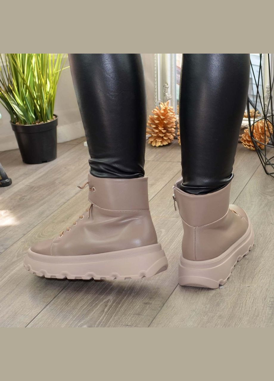 Осенние ботинки женские кожаные на утолщенной подошве. цвет визон. 37 размер Vasha para