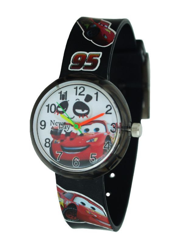 Часы детские наручные для мальчика Тачки МакКуин красно-белый NEWDAY (362413777)