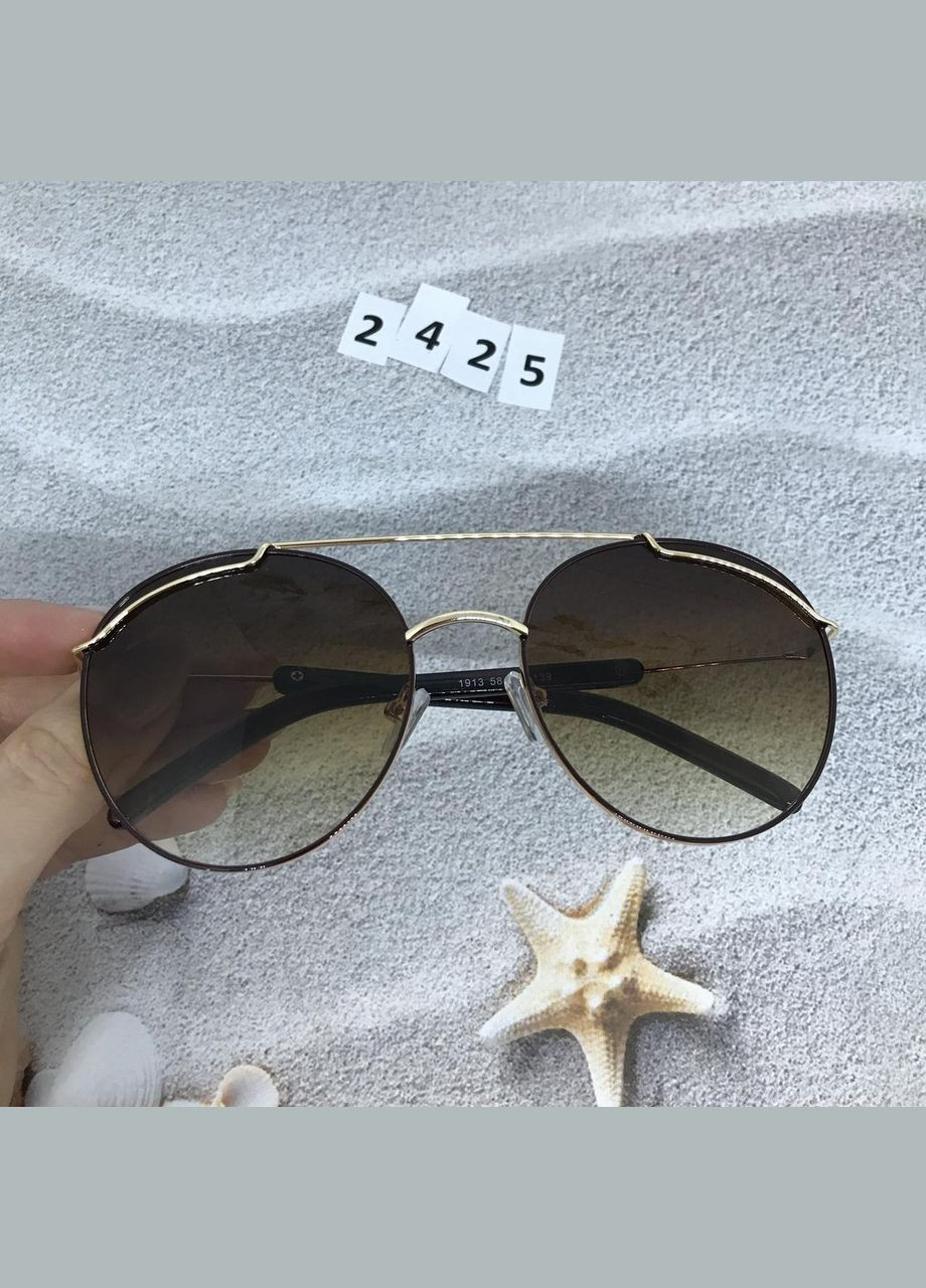 Трендові сонцезахисні окуляри коричневі No Brand (302490570)