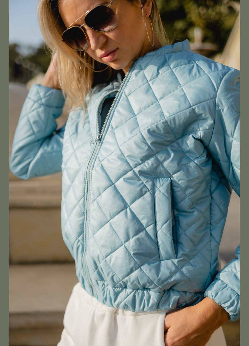 Голубая женская куртка цвет бирюзовый р.42/44 408667 New Trend