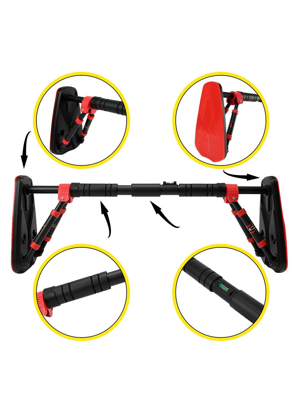 Турник раздвижной Elite+ XR-0293 Black/Red Cornix (322141218)