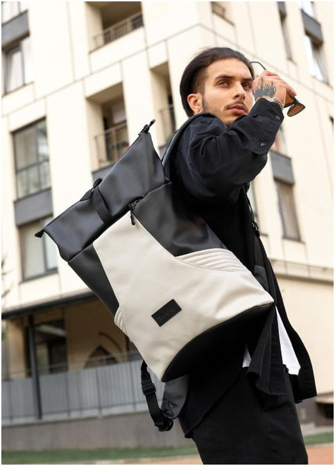 Рюкзак ролл унисекс RollTop KQN черно-серый (R-24320130m-VS) Sambag (302450216)