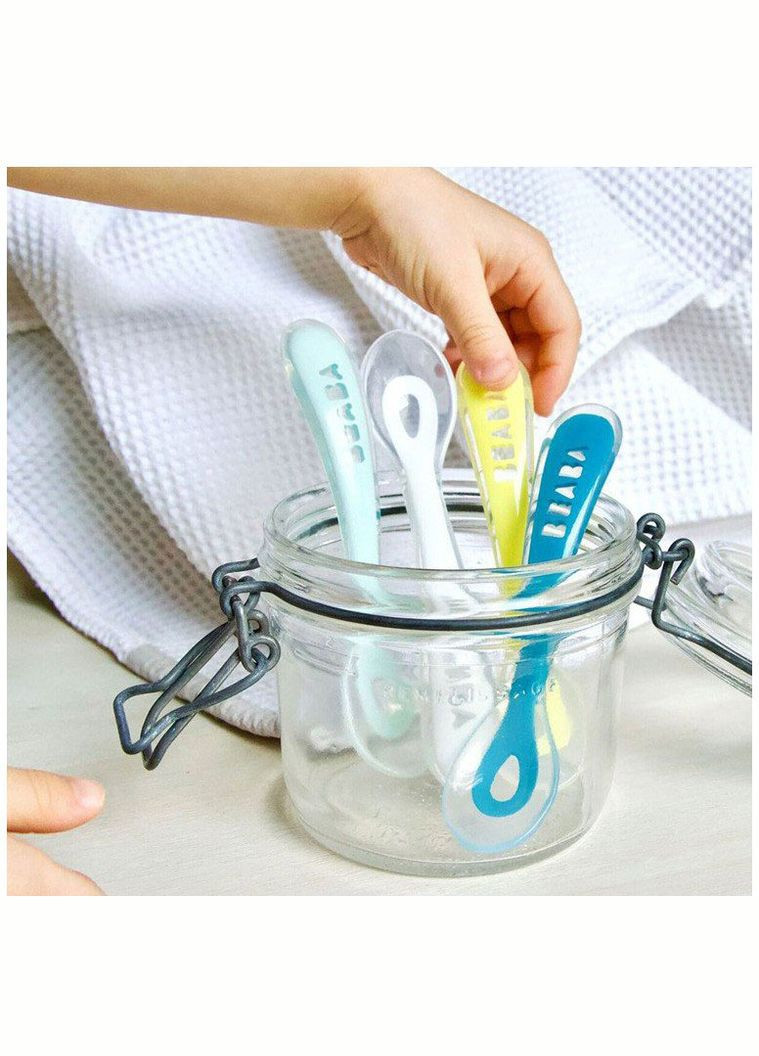 Силиконовая эргономичная ложка Babycook, синий () Beaba 913381 (328401133)