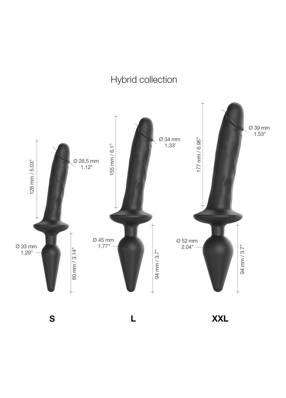 Анальна пробка з дилдо SWITCH PLUG-IN REALISTIC DILDO BLACK — L Strap-On-Me (303896714)