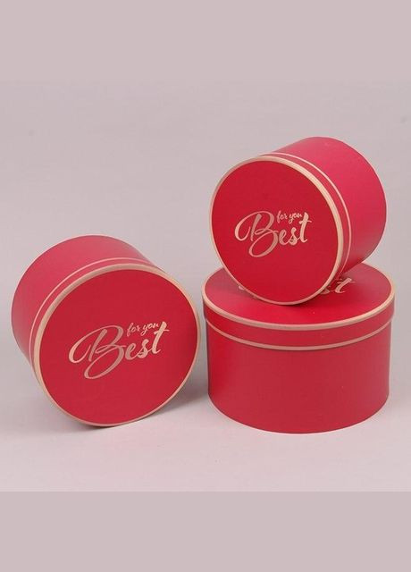 Комплект червоних коробок для квітів 3 шт. 39882 Flora (311202706)