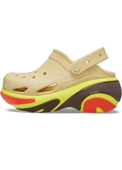 Желтые женские кроксы bubble clog sesame 209407 Crocs