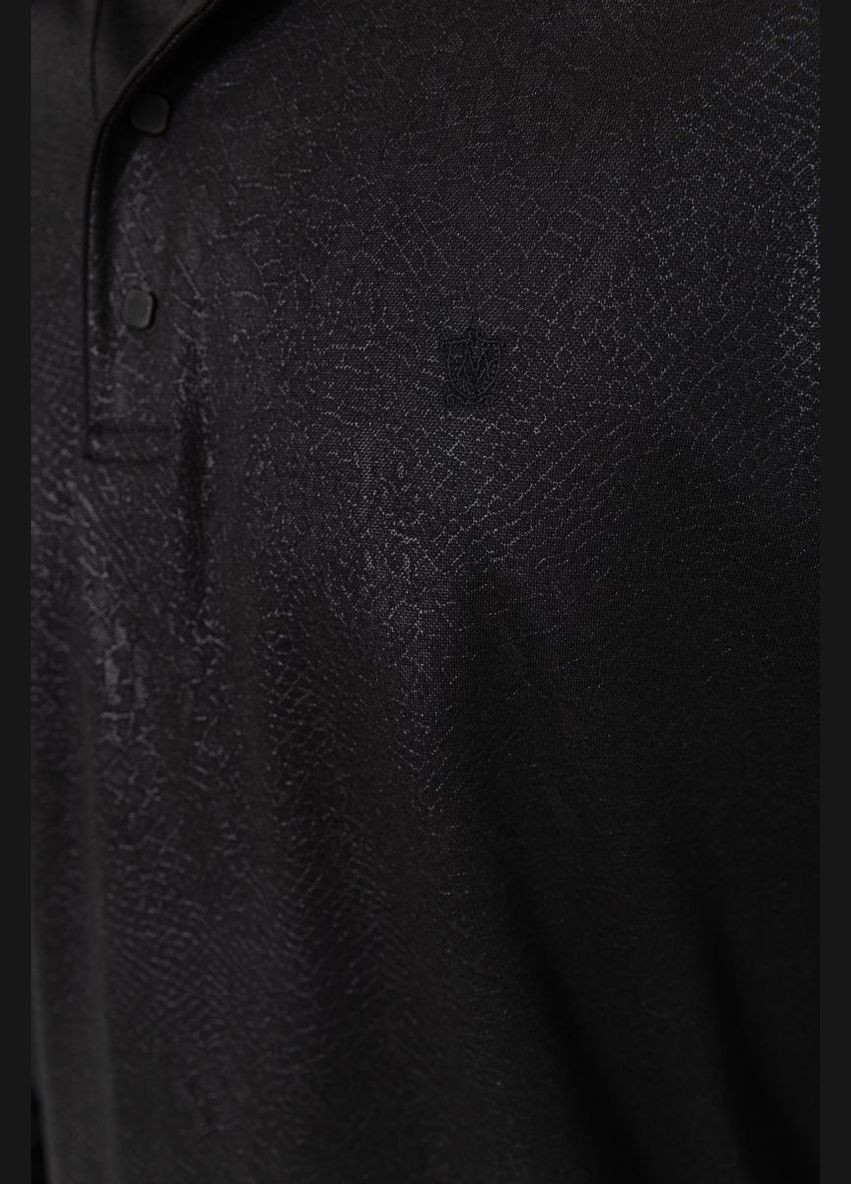 Черная футболка-поло мужское с длинным рукавом, цвет грифельный, для мужчин Ager