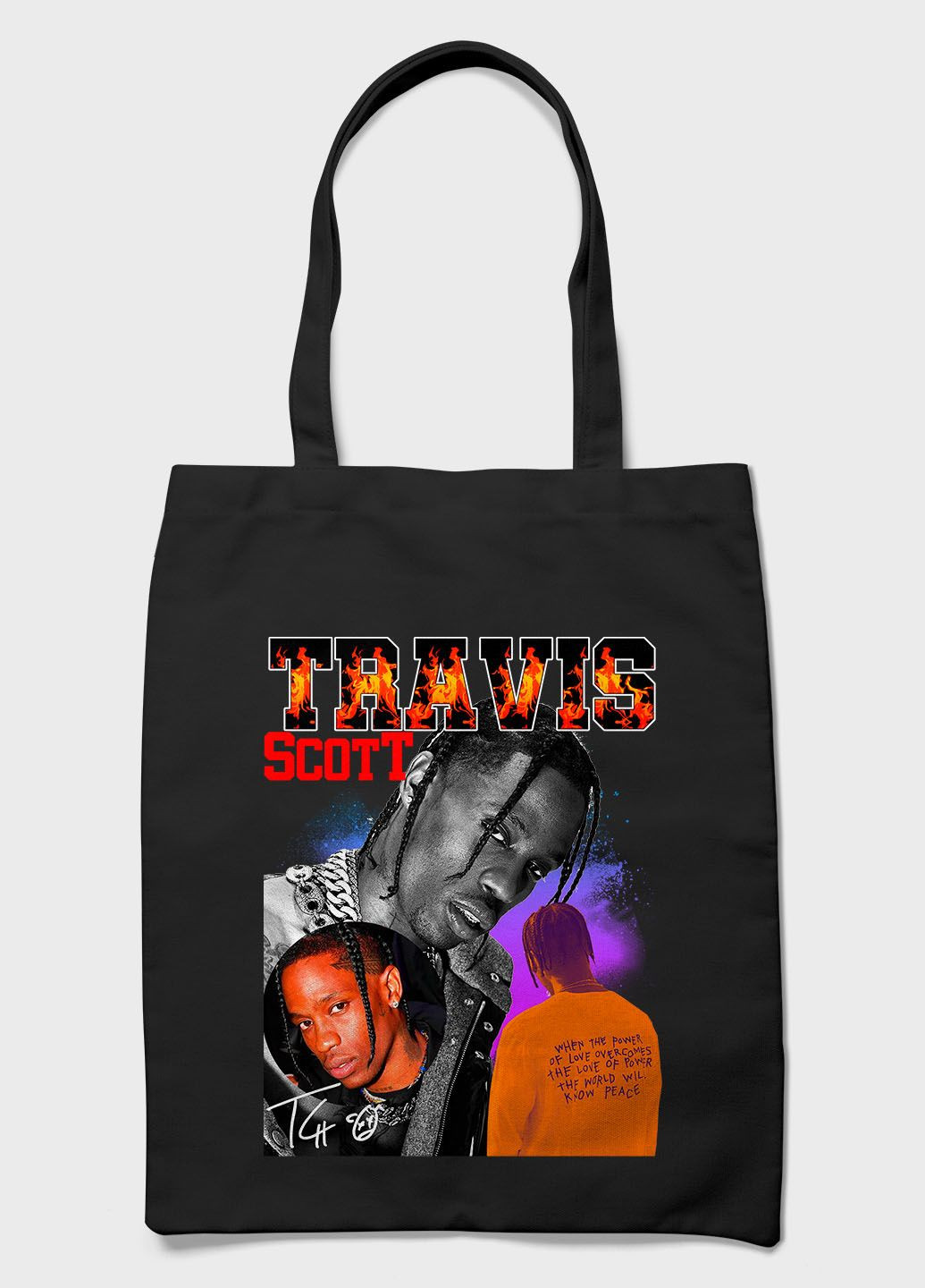 Торба шопер з принтом Hip-HopTravis Scott (TB-00-1-BL-004-1-028) Modno (285771891)