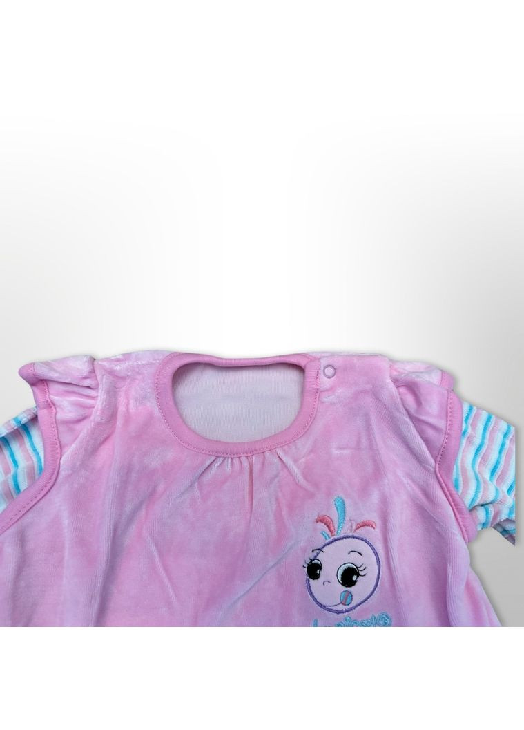 Рожева сукня велюрова з довгими рукавами дитяча рожева (0242) Nicol (351506325)