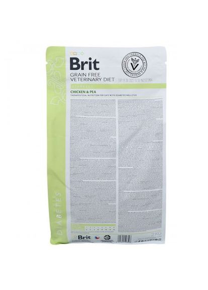 Сухой корм GF VetDiet Cat Diabetes для кошек, при сахарном диабете, с курицей и горохом, 2 кг Brit (362700958)