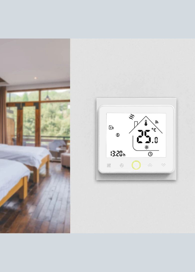 Розумний програмований сенсорний термостат Moes BHT-002-GA (3A) для водяних систем опалення з WIFI керуванням No Brand (300577739)