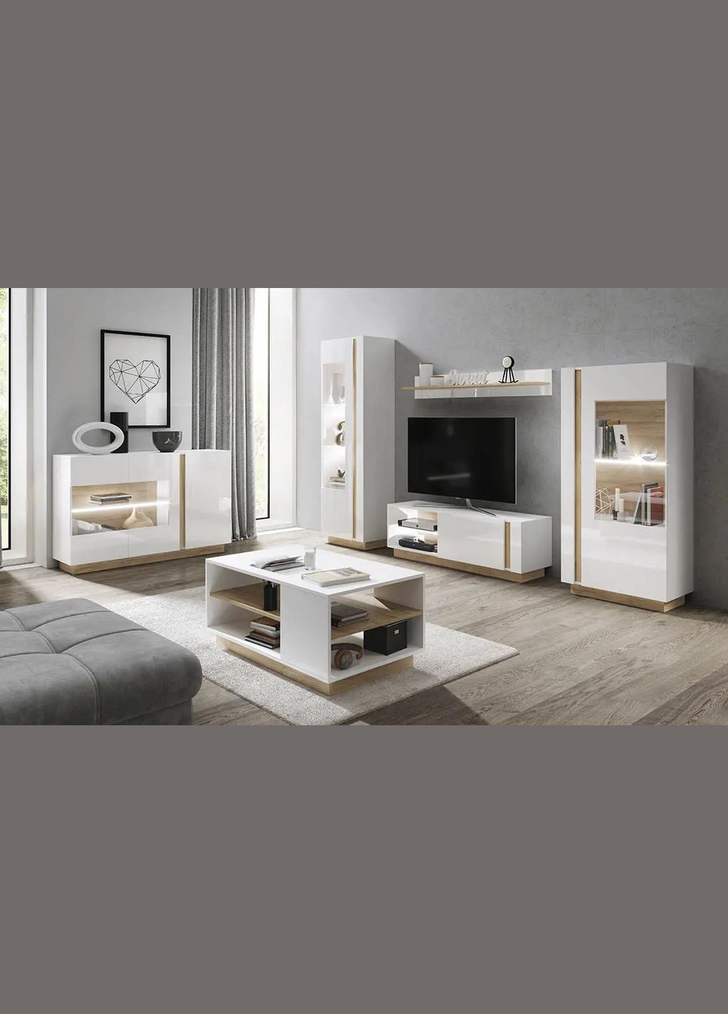 Комод Глосс (Arco) с ящиками/дуб LAGOM (356683843)