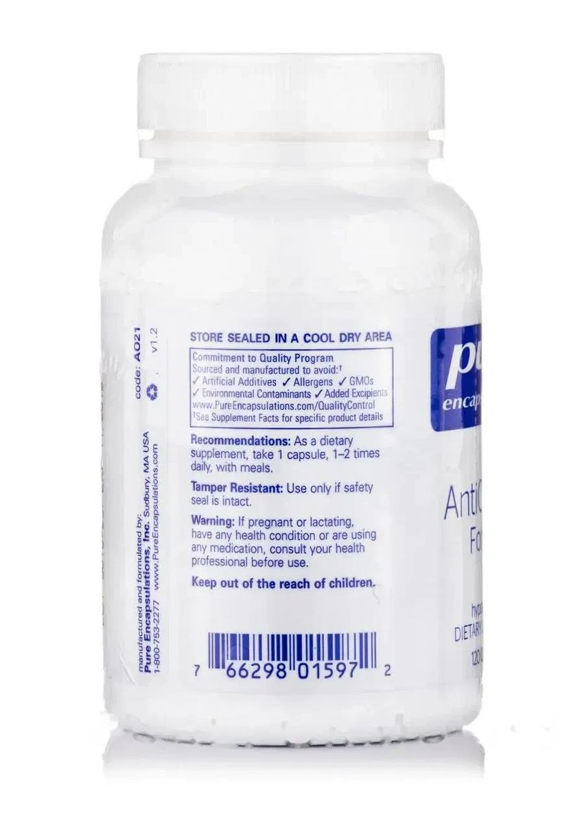 Антиоксидантна формула (AntiOxidant Formula) 120 капсул Pure Encapsulations (361117465)