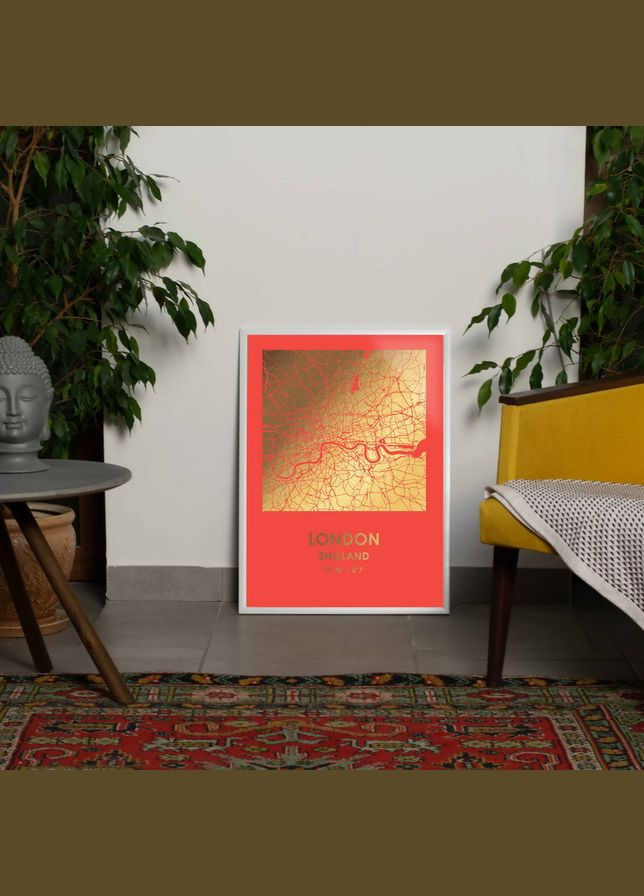 Постер "Лондон / London" фольгований А3 (BD-pl-27) gold-red BeriDari (311217351)