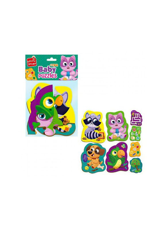 Пазли максі з грою Малюк Зможе «Хатні улюбленці» VT1722-21 Укр Vladi toys (305315616)