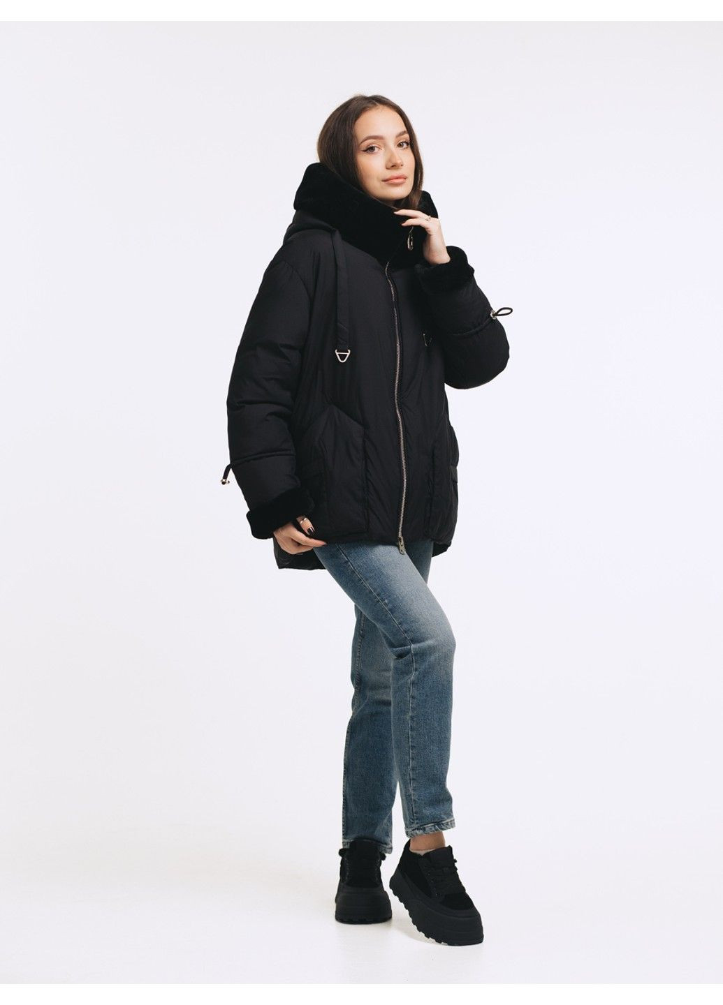 Чорна зимня куртка 21 - 04371 ZLLY