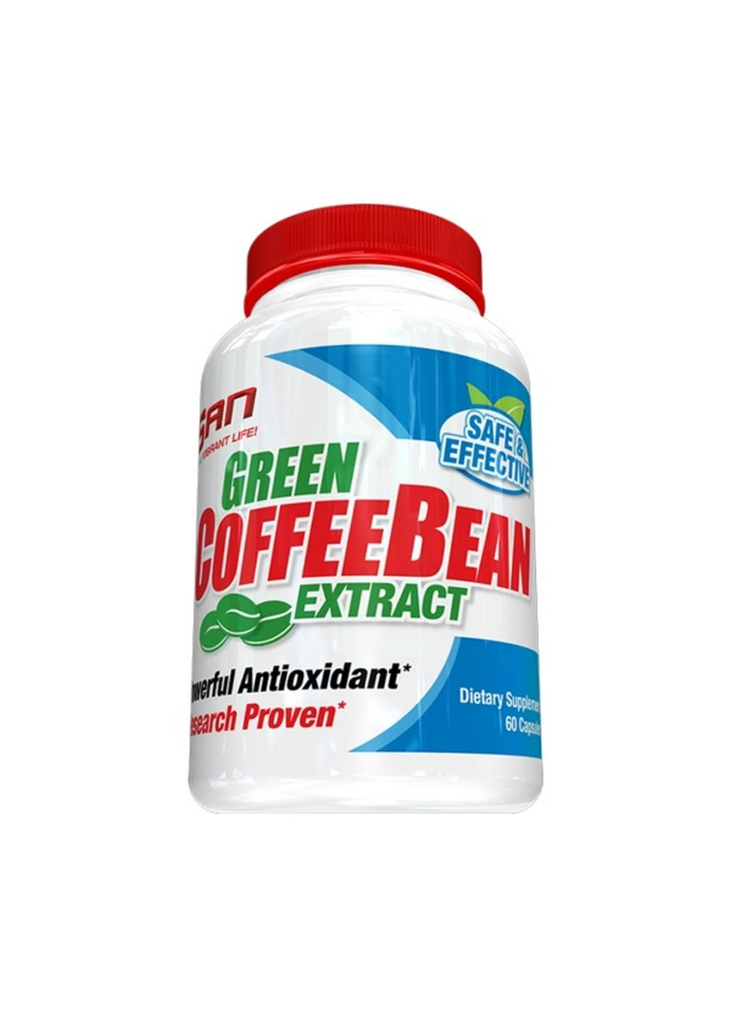 Натуральная добавка Green Coffee Bean, 60 капсул San (293337984)