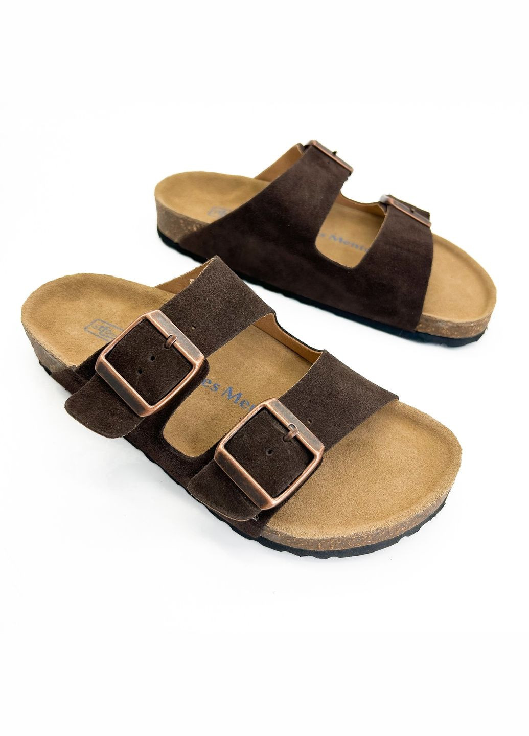 Темно-коричневые шлепанцы (р) замша 0-1-1-am-518-2-19 Arees Meniwa