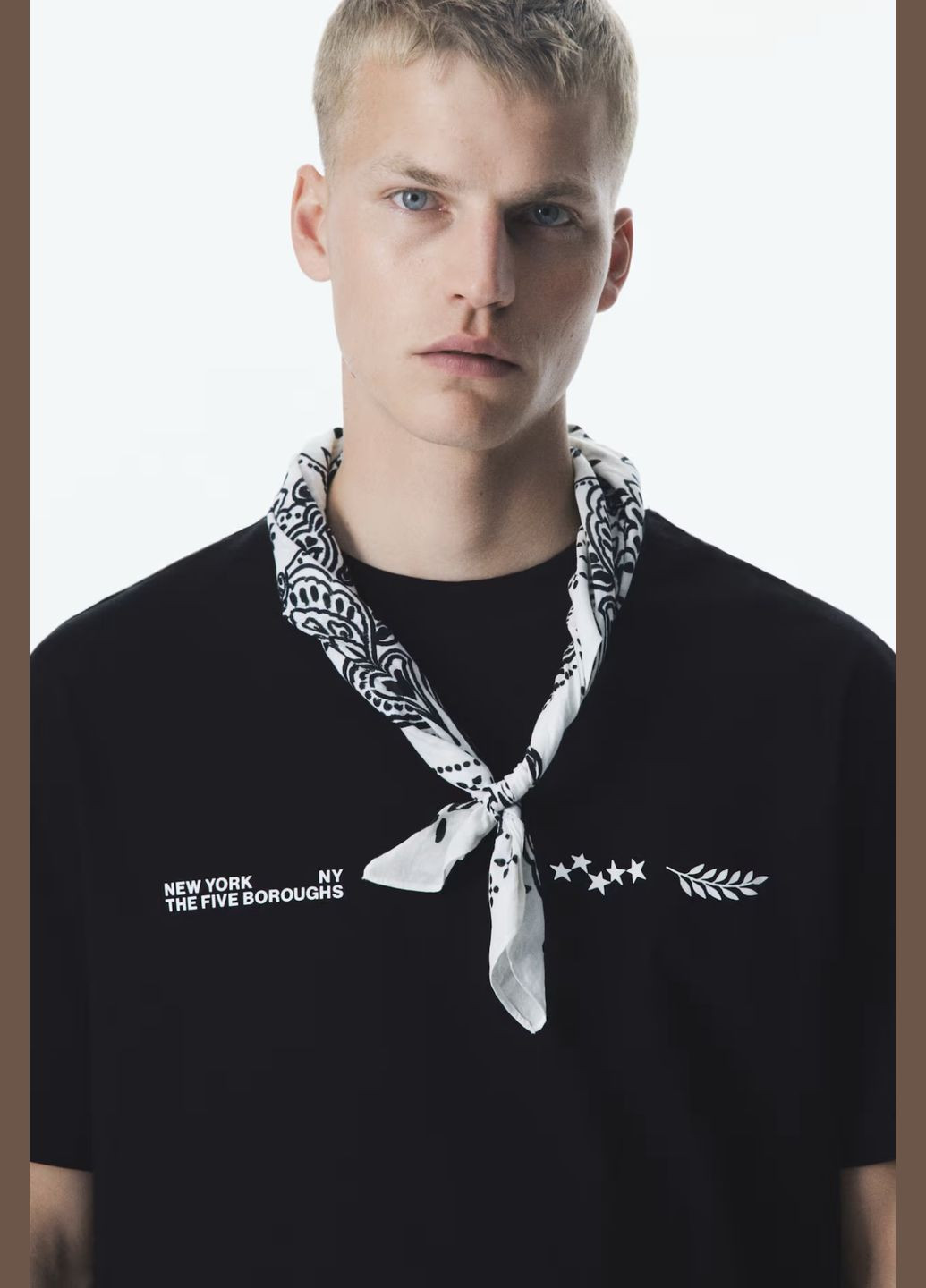 Черная футболка нью-йорк H&M loose fit