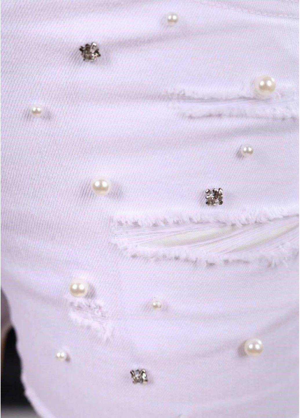 Шорти жіночі джинсові рвані білі No Brand (307500451)