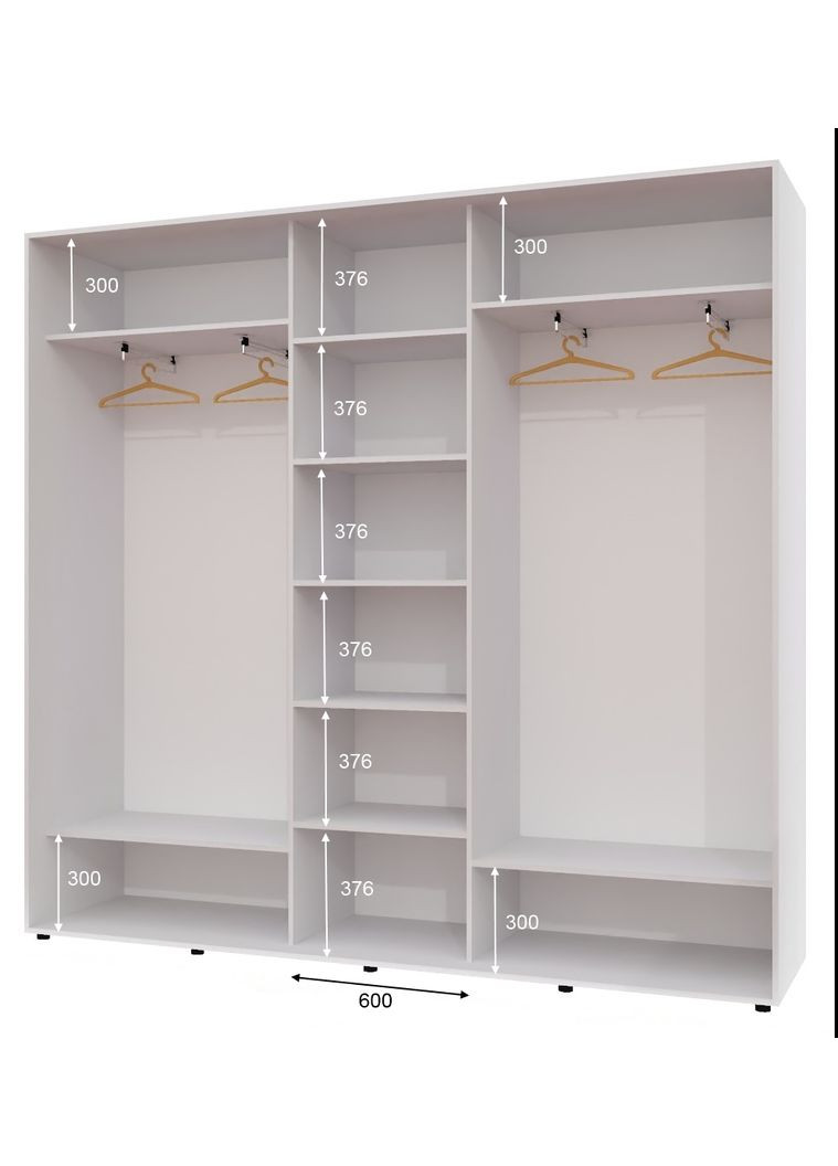 Шафа-купе тридверна 240*45*250 Білий Дзеркало з піскострумним малюнком ШК-04 Алекса (360453961)