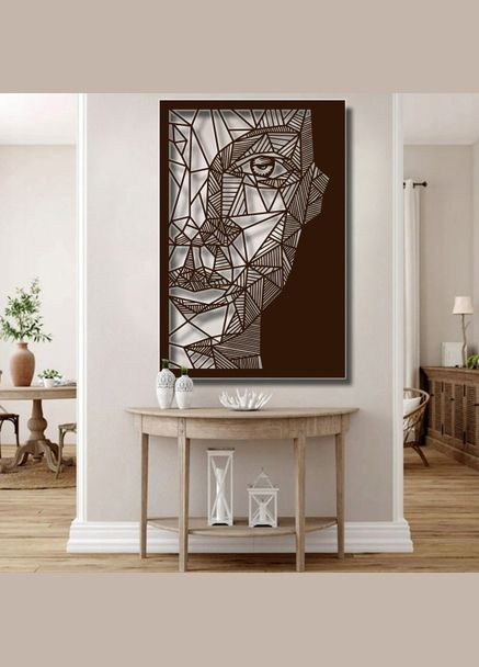 Панно 3D декоративное с объемом 15 мм для стен, Женское лицо ванильное Декоинт (276708259)