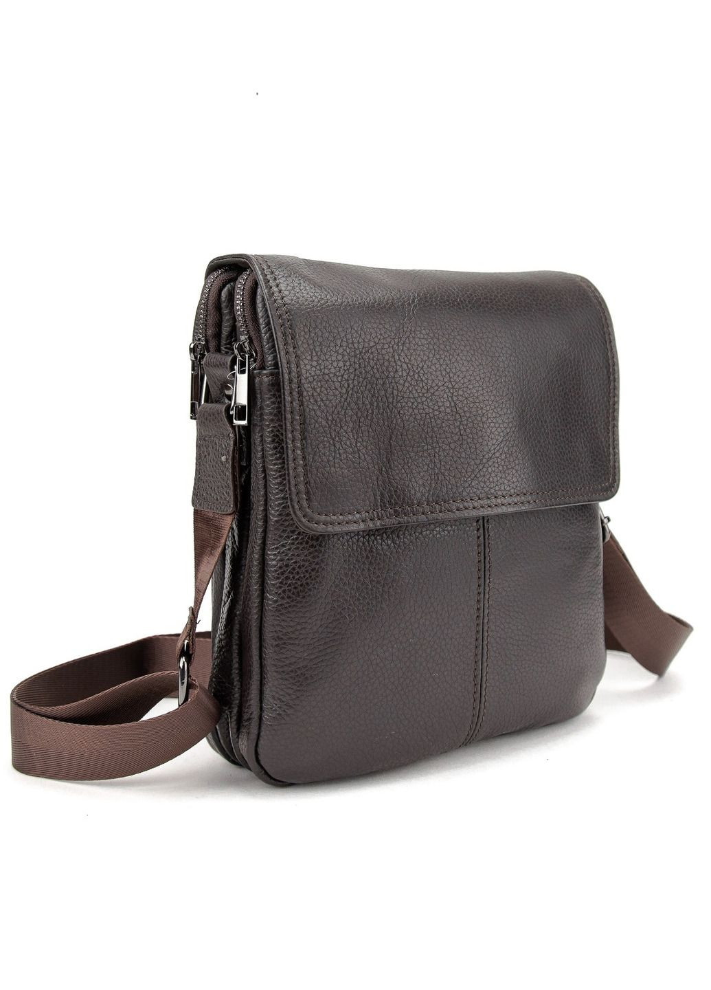 Кожаный мессенджер с клапаном на два отдела RoyalBag M56-3508 (338889883)