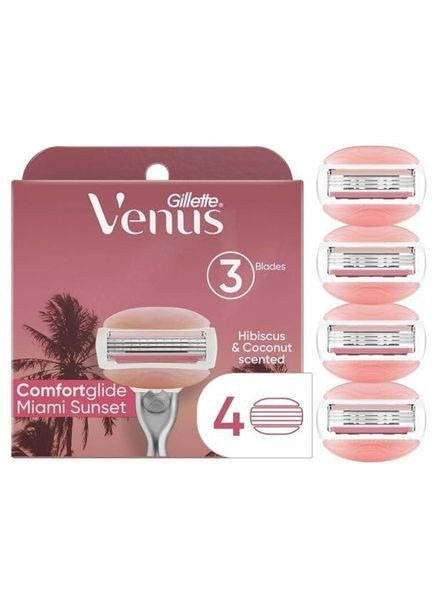 Змінні картриджі для гоління (леза касети) жіночі Breeze Miami Sunset 4шт Venus Comfortglide (365824357)