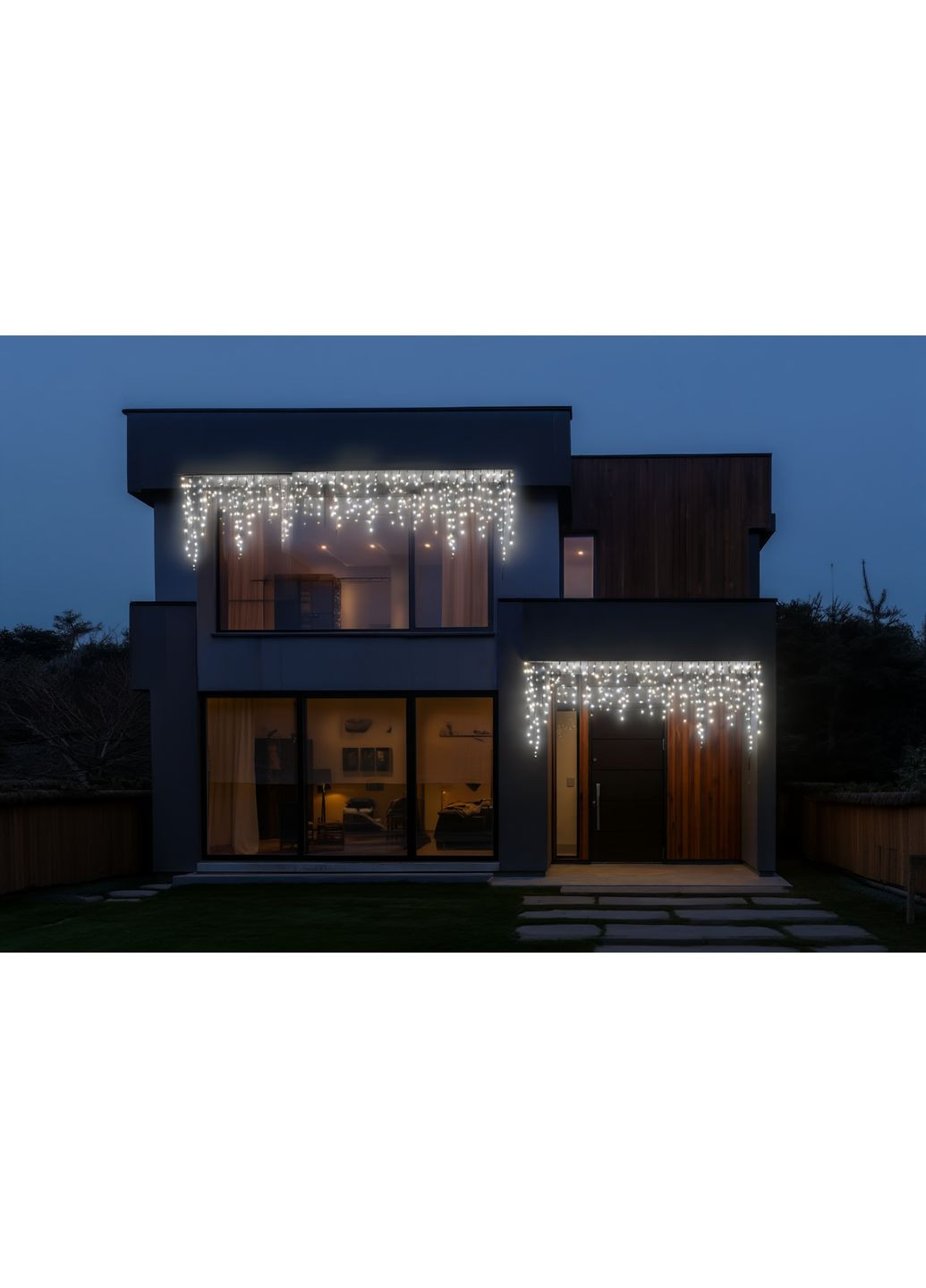 Новогодняя гирлянда уличная Бахрома 36 м 600 LED черный провод Белый 36МBW Jooki (366037813)