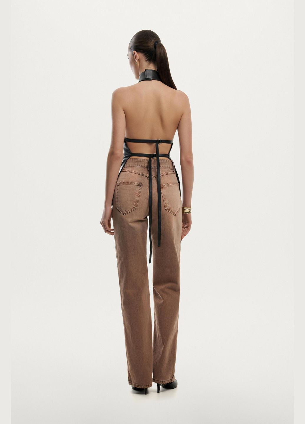 Джинси прямого крою у відтінку кемел Джинси FLOW - (326519729)