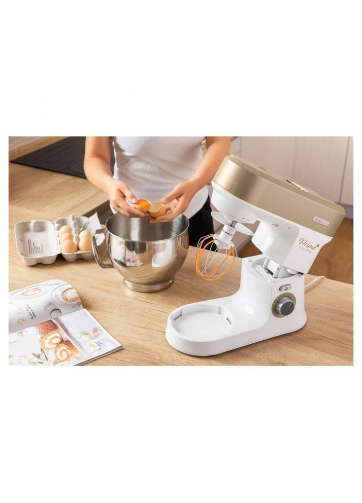 Кухонна машина 1200Вт, чаша-метал, корпус-пластик, насадок-19, коричнево-білий Sencor (342113952)