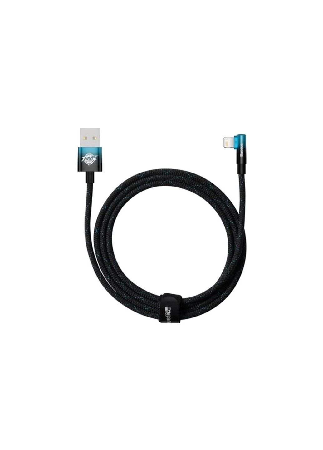 Дата кабель /blue (ek20056) Baseus USB 2.0 AM to Lightning 2.0m 2.4A 90° corner black (392053917)