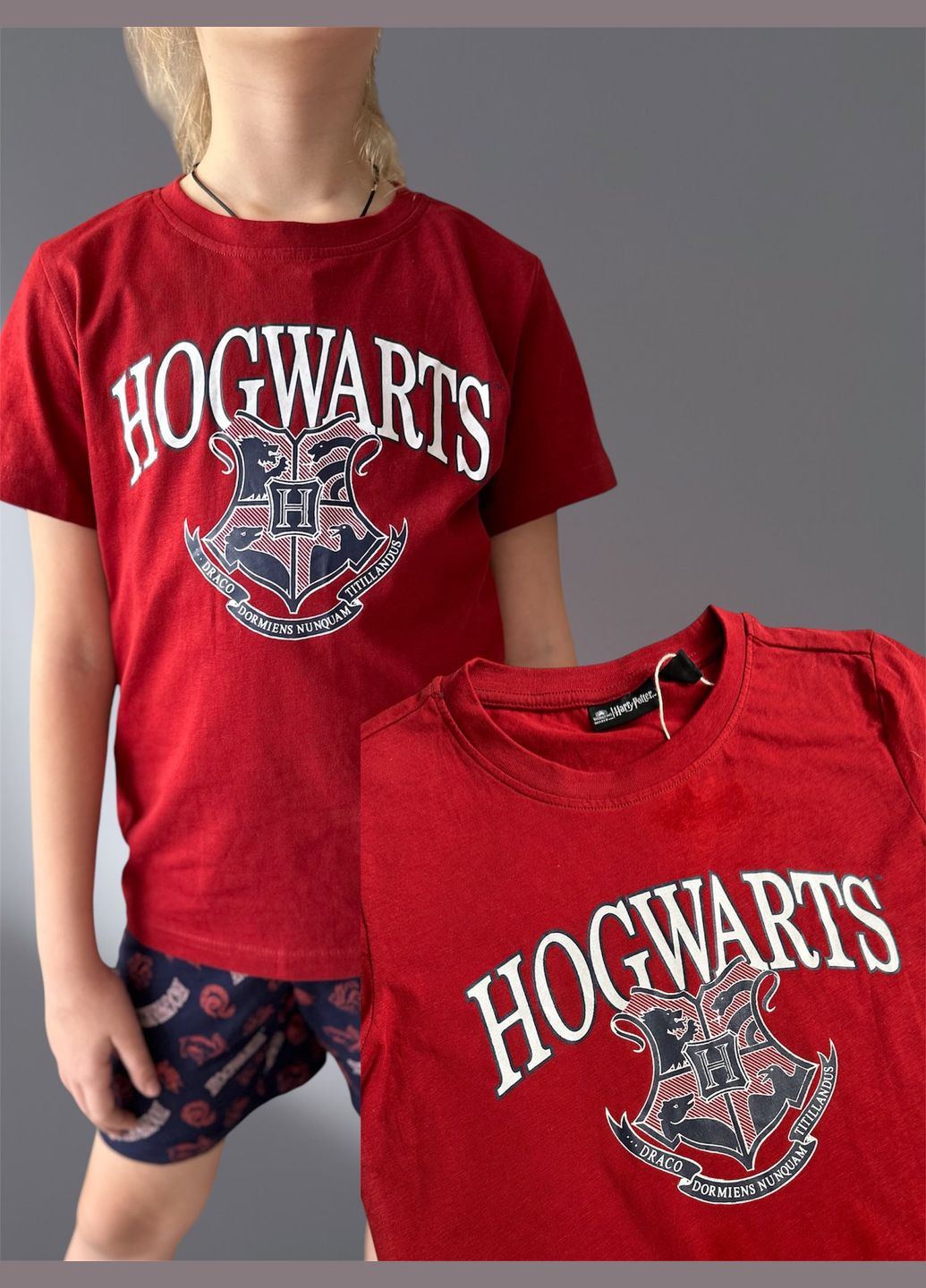 Бордова всесезон піжама футболка + шорти Harry Potter