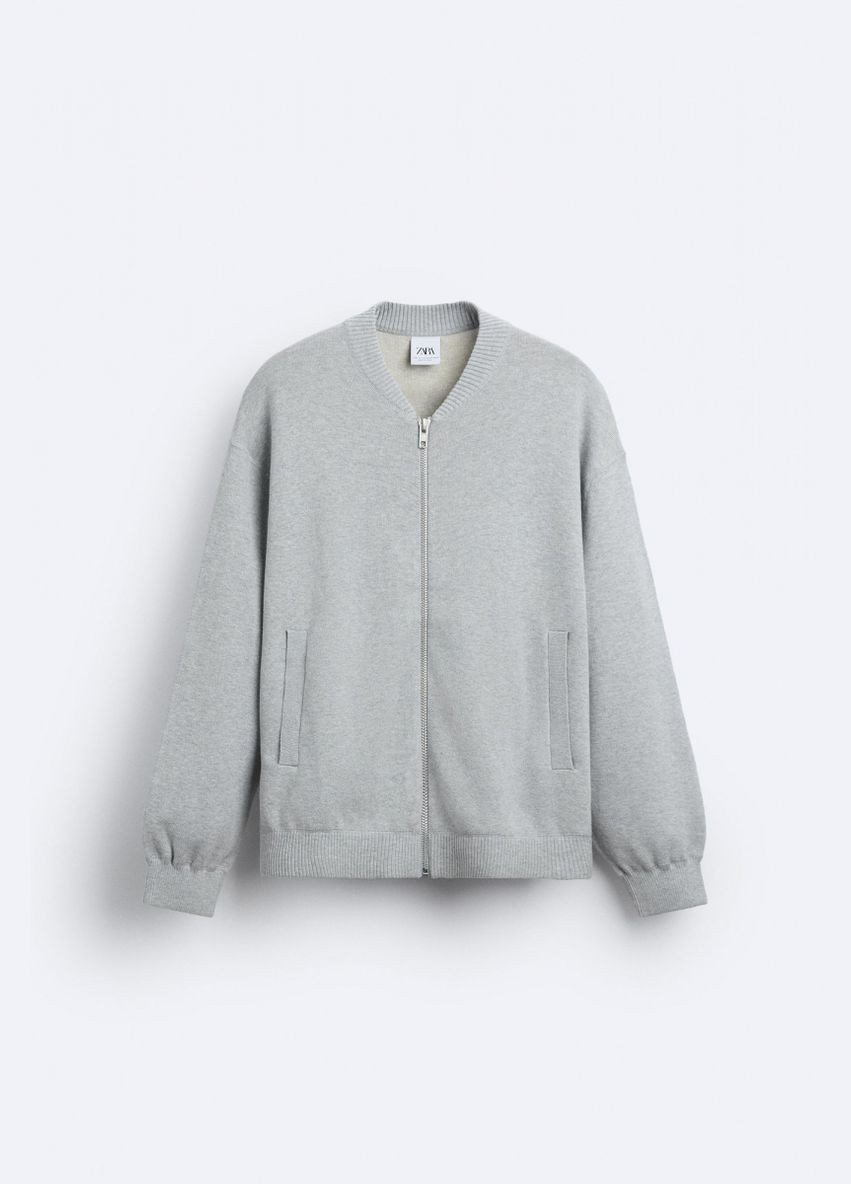 Кофта Zara кардиган на блискавці 4696/401 GREY MARL (315825977)