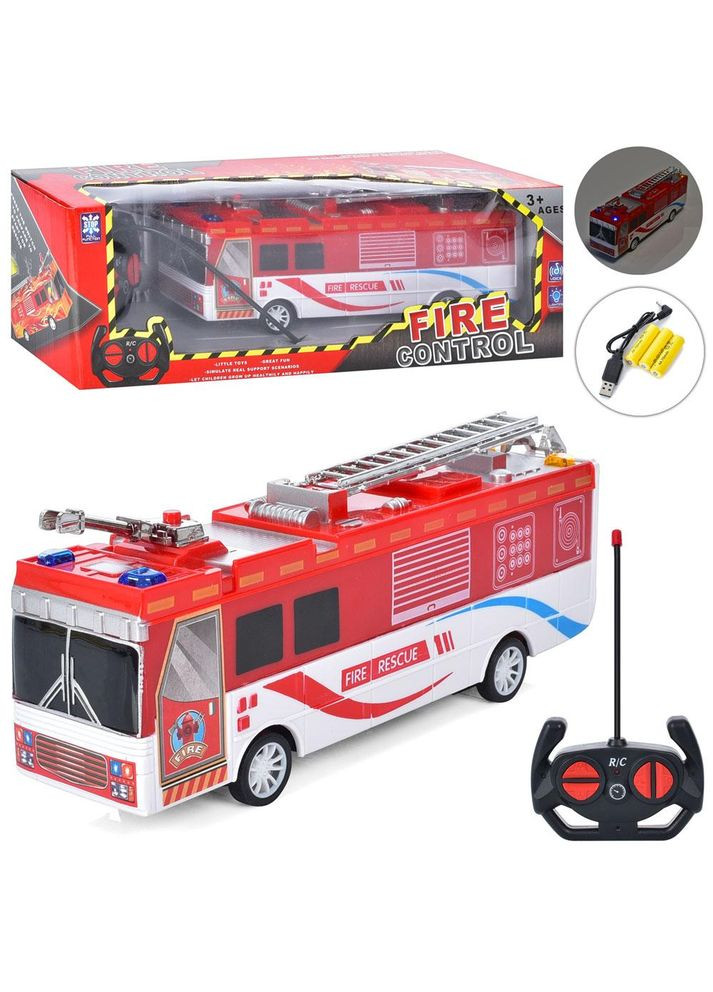 Пожежна машина радіокерована, акум., USB, музика, світло, 41,5×13,5×11 см (2968-D) No Brand (360739983)