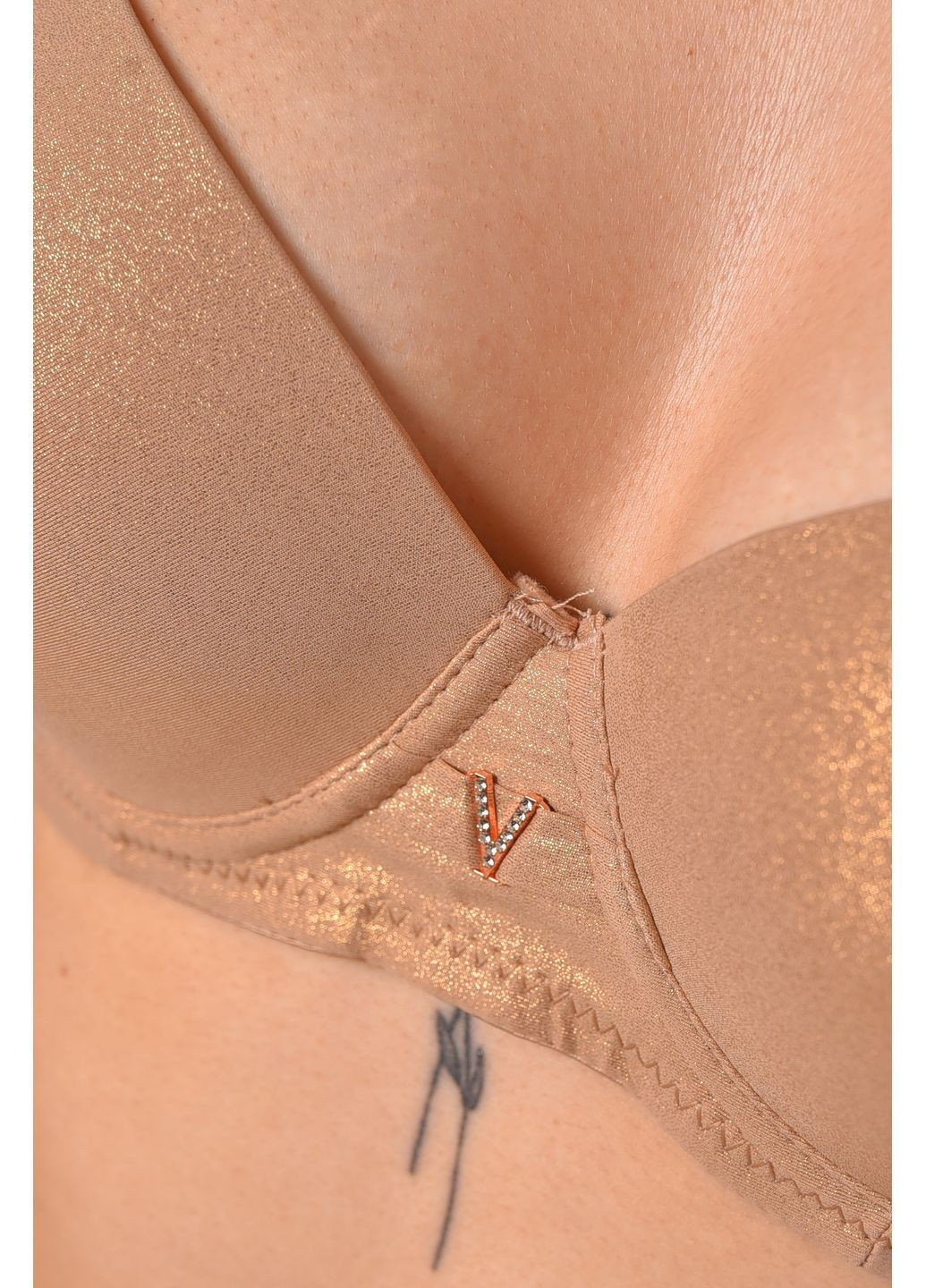 Бежевый бюстгальтер женский бежевого цвета чашка в Let's Shop полиамид