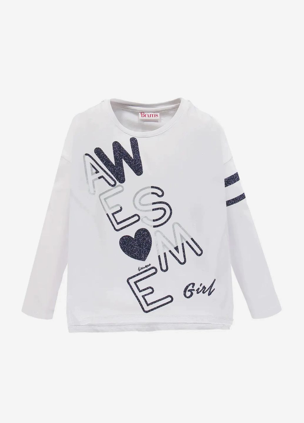 Белый демисезонный повседневный лонгслив Brums