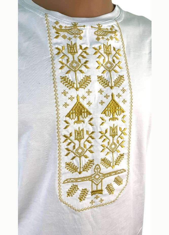Белая футболка love self кулир белая вышивка байрактар пшеничка р. l (48) с коротким рукавом 4PROFI