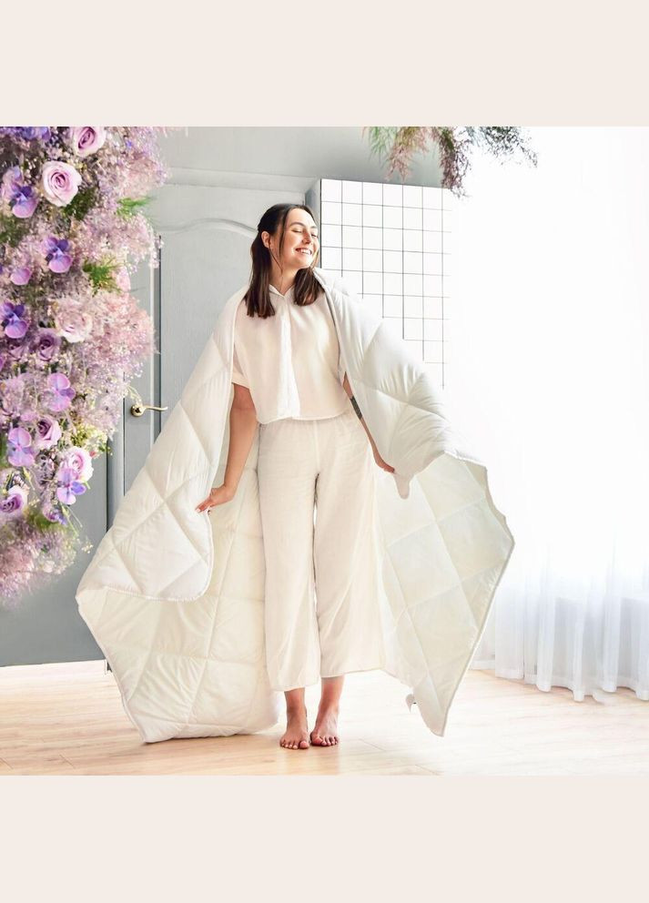 Ковдра ДобраНіч 200х220 см всесезонна антиалергенна щіл 300 г/м2 біла IDEIA (317965840)