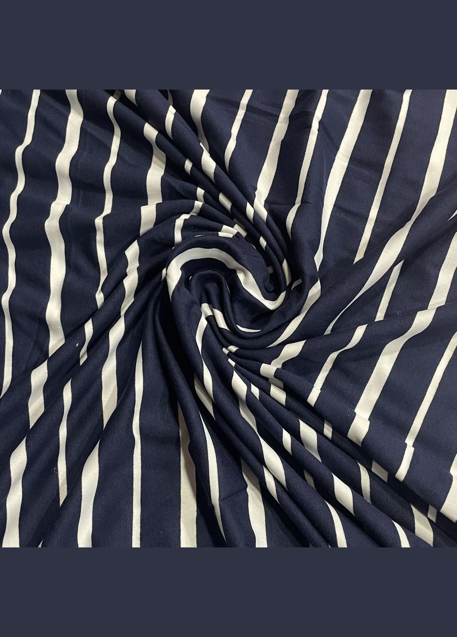 Ткань трикотаж вискоза темно-синяя в полоску пог. м. No Brand (329743870)