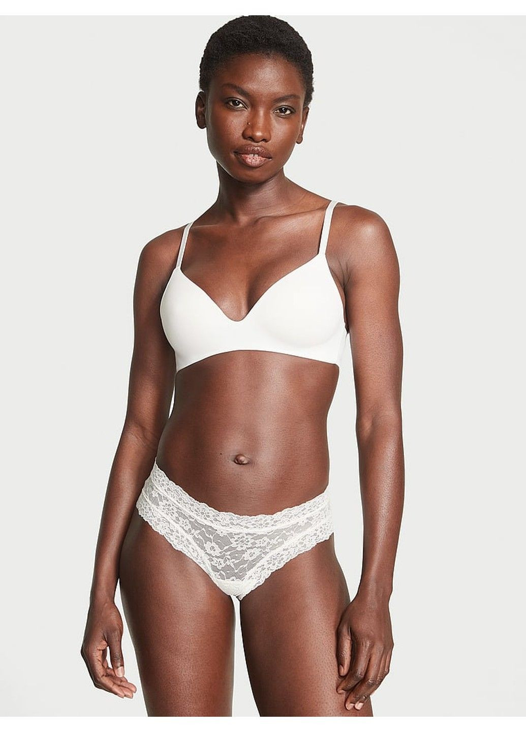 Мережевні Трусики Lace Cheeky Panty White Victoria's Secret (317788587)